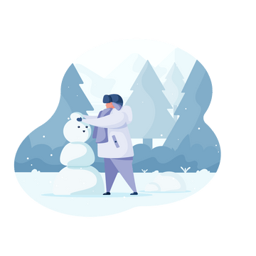 snowman build winter child